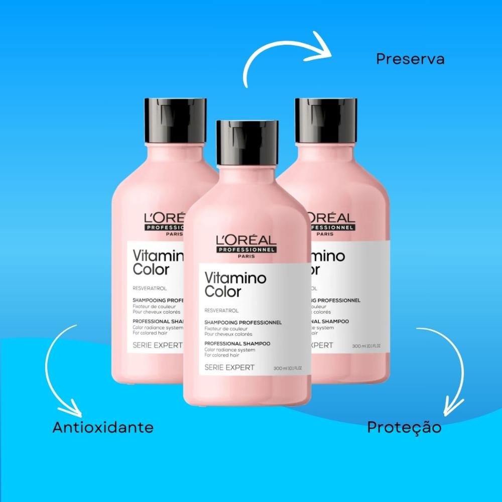 L'Oréal Professionnel Vitamino Color Kit 3 Shampoo 300ml ÚNICO 5