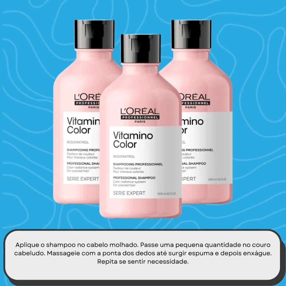 L'Oréal Professionnel Vitamino Color Kit 3 Shampoo 300ml ÚNICO 6
