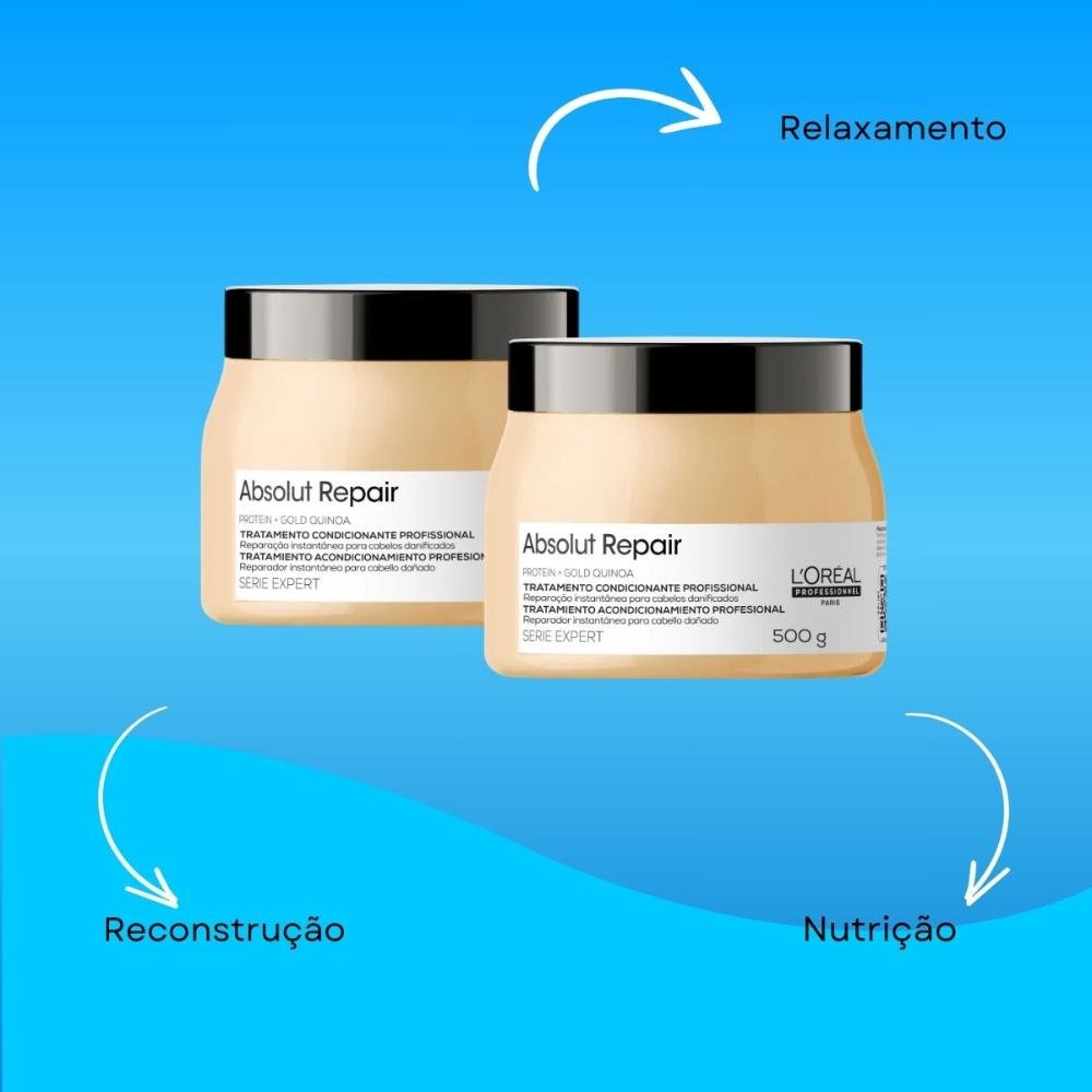 L'Oréal Professionnel Absolut Repair Gold Quinoa Kit 2 Máscara 500g ÚNICO 5