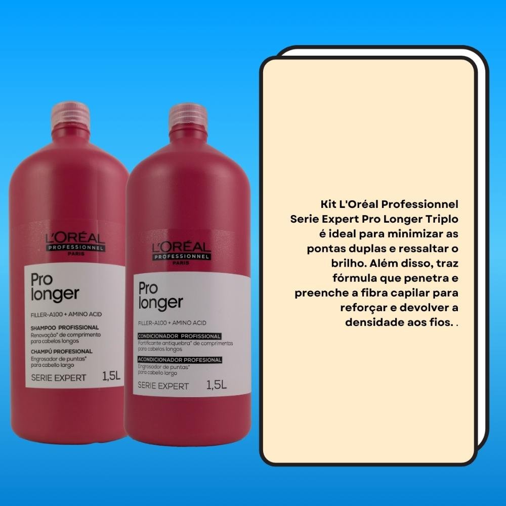 LOréal Professionnel Serie Expert Pro Longer Kit Shampoo e Condicionador 1,5L ÚNICO 3