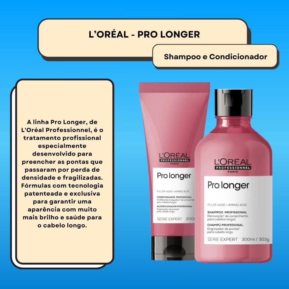 LOréal Serie Expert Pro Longer Shampoo 300ml e Condicionador 200ml 200ml 2