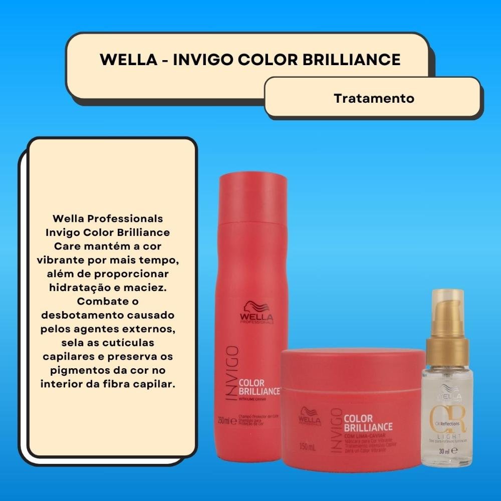 Kit Wella Invigo Color Brilliance e Oil Reflections light 30 ml (3 Produtos) ÚNICO 2