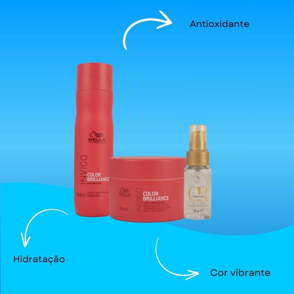 Kit Wella Invigo Color Brilliance e Oil Reflections light 30 ml (3 Produtos) ÚNICO 4