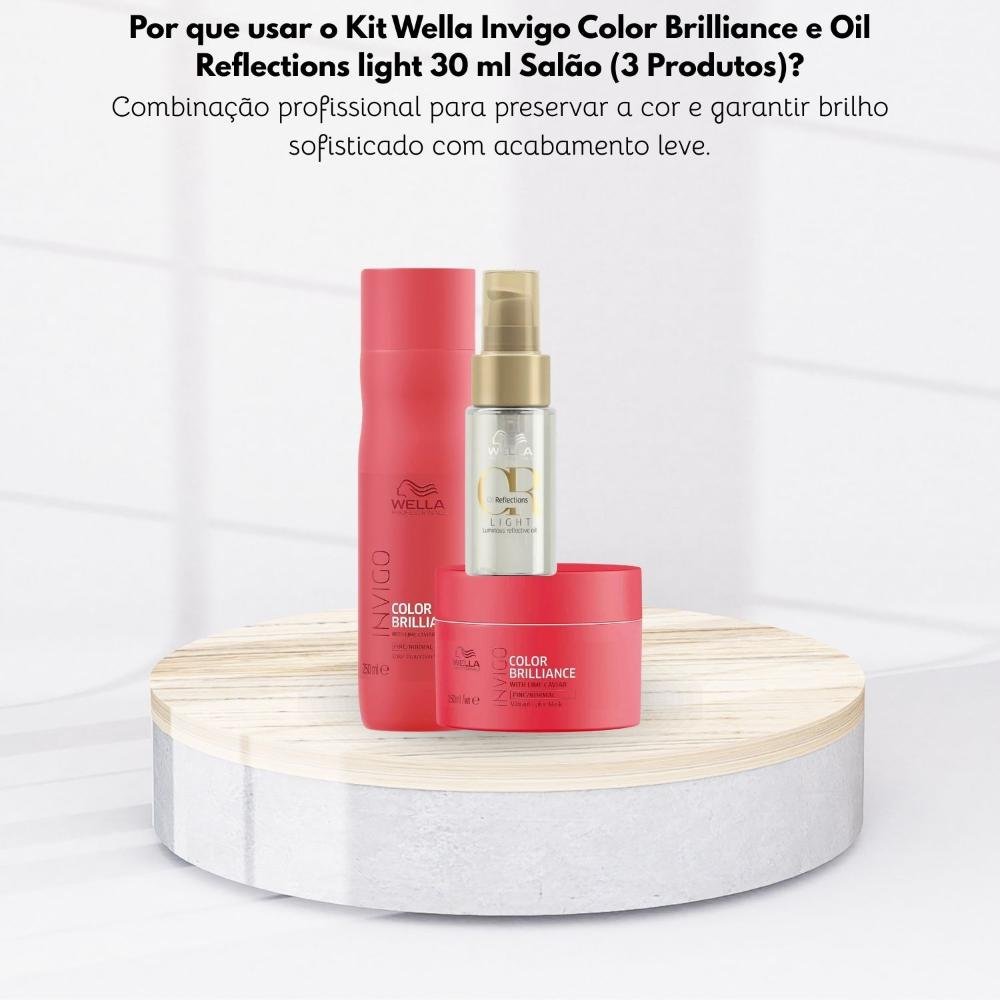 Kit Wella Invigo Color Brilliance e Oil Reflections light 30 ml (3 Produtos) ÚNICO 6