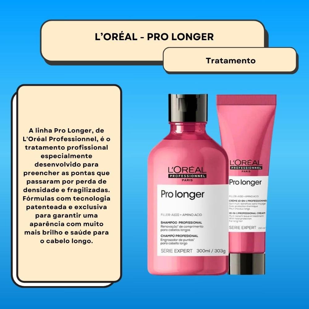 L'Oréal Professionnel Pro Longer Shampoo 300ml e Leave-in 150ml ÚNICO 2