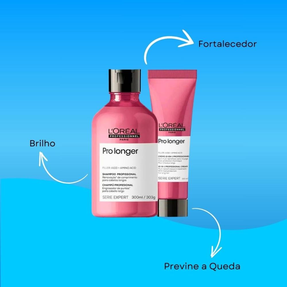 L'Oréal Professionnel Pro Longer Shampoo 300ml e Leave-in 150ml ÚNICO 4