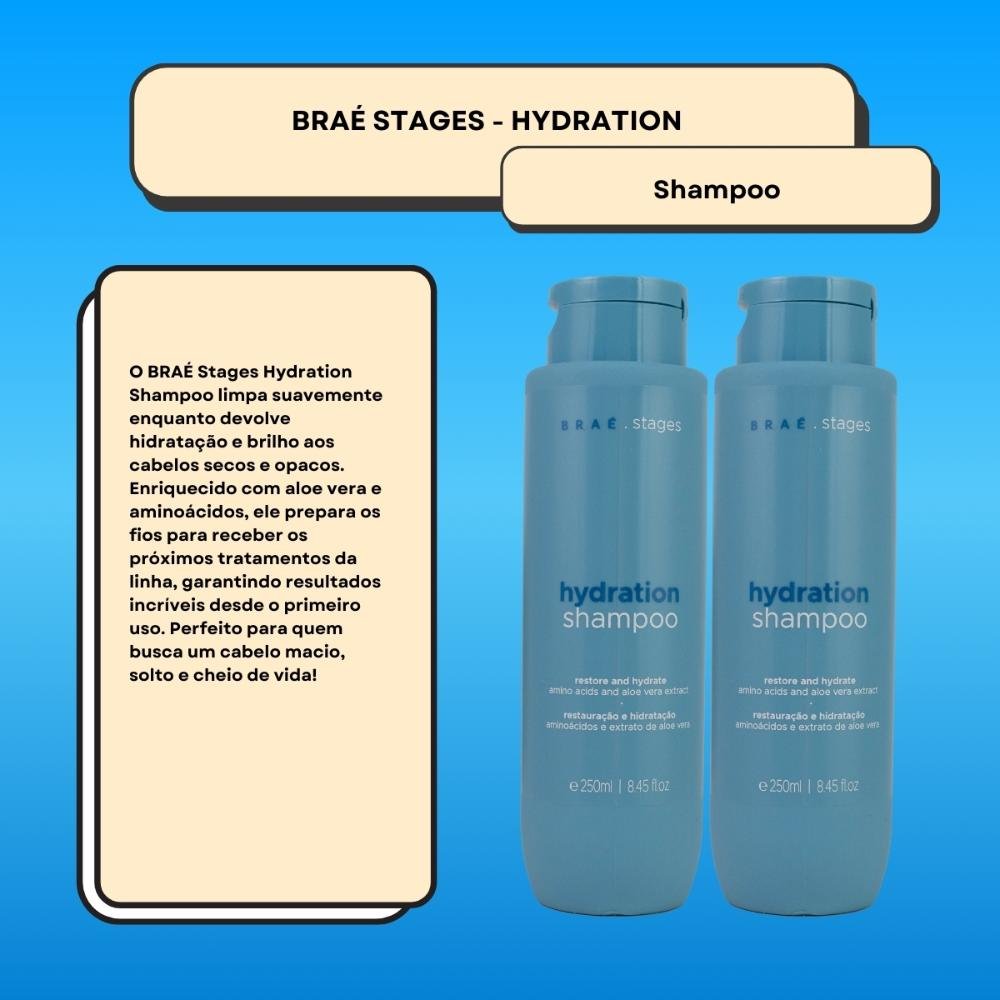 Braé Stages Hydration Kit 2 Shampoo 250ml ÚNICO 2