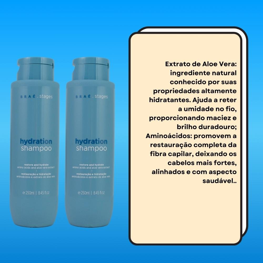 Braé Stages Hydration Kit 2 Shampoo 250ml ÚNICO 3
