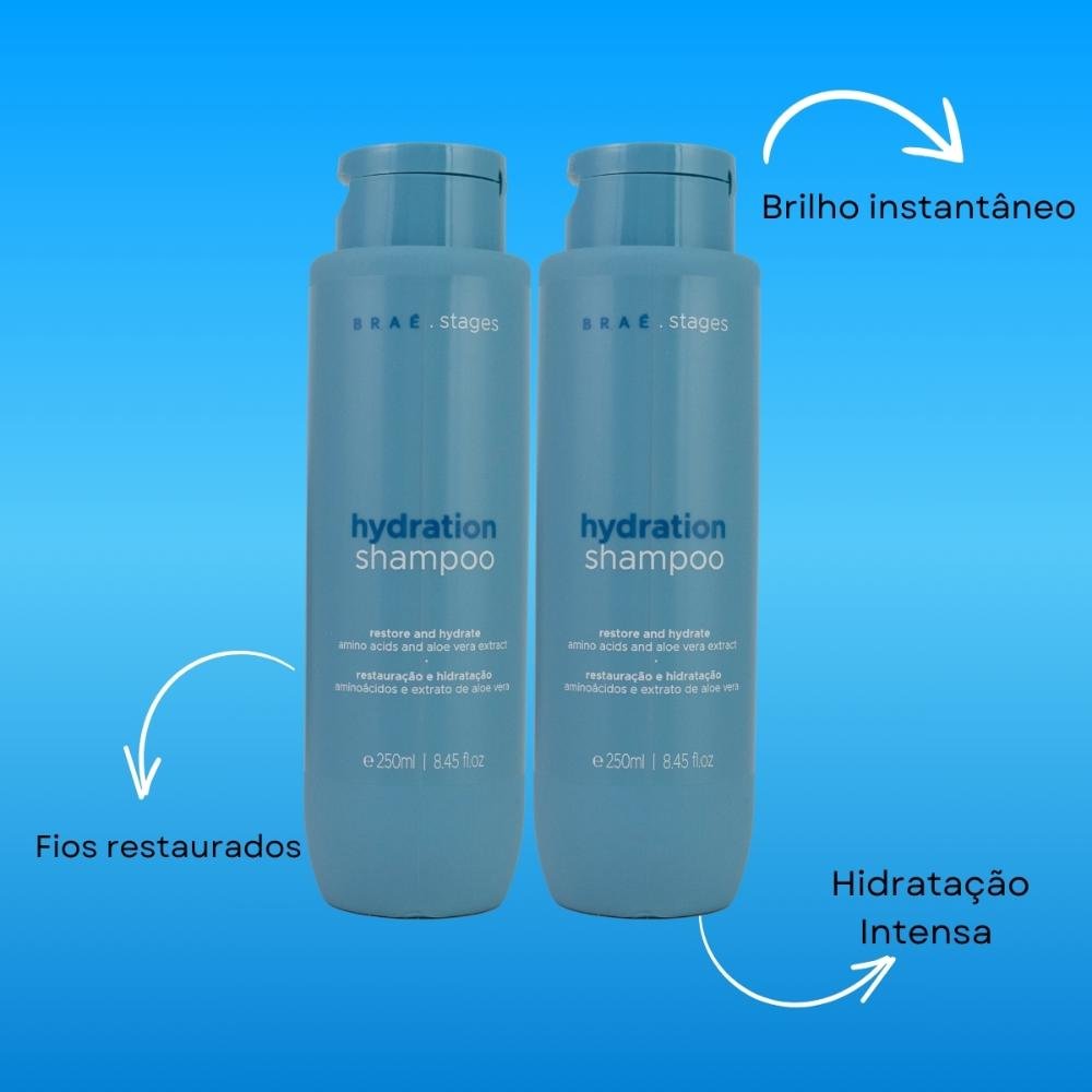 Braé Stages Hydration Kit 2 Shampoo 250ml ÚNICO 4
