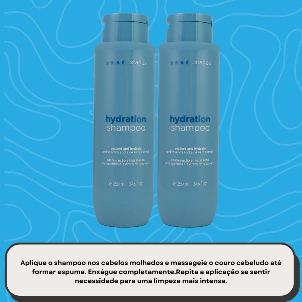 Braé Stages Hydration Kit 2 Shampoo 250ml ÚNICO 5