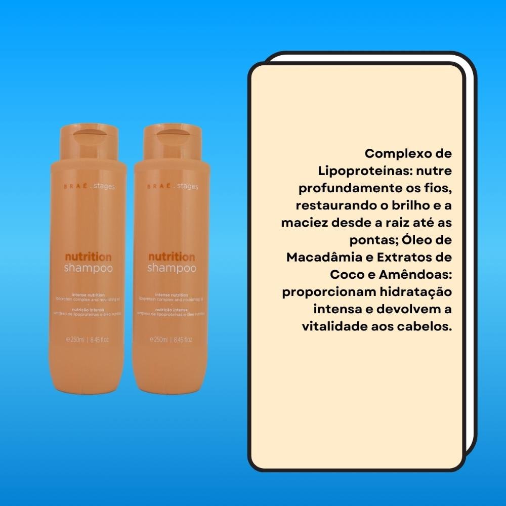 Braé Stages Nutrition Kit 2 Shampoo 250ml ÚNICO 3