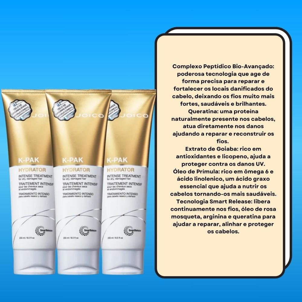 Joico K-PAK Intense Hydrator Kit 3 Máscara 250ml ÚNICO 3