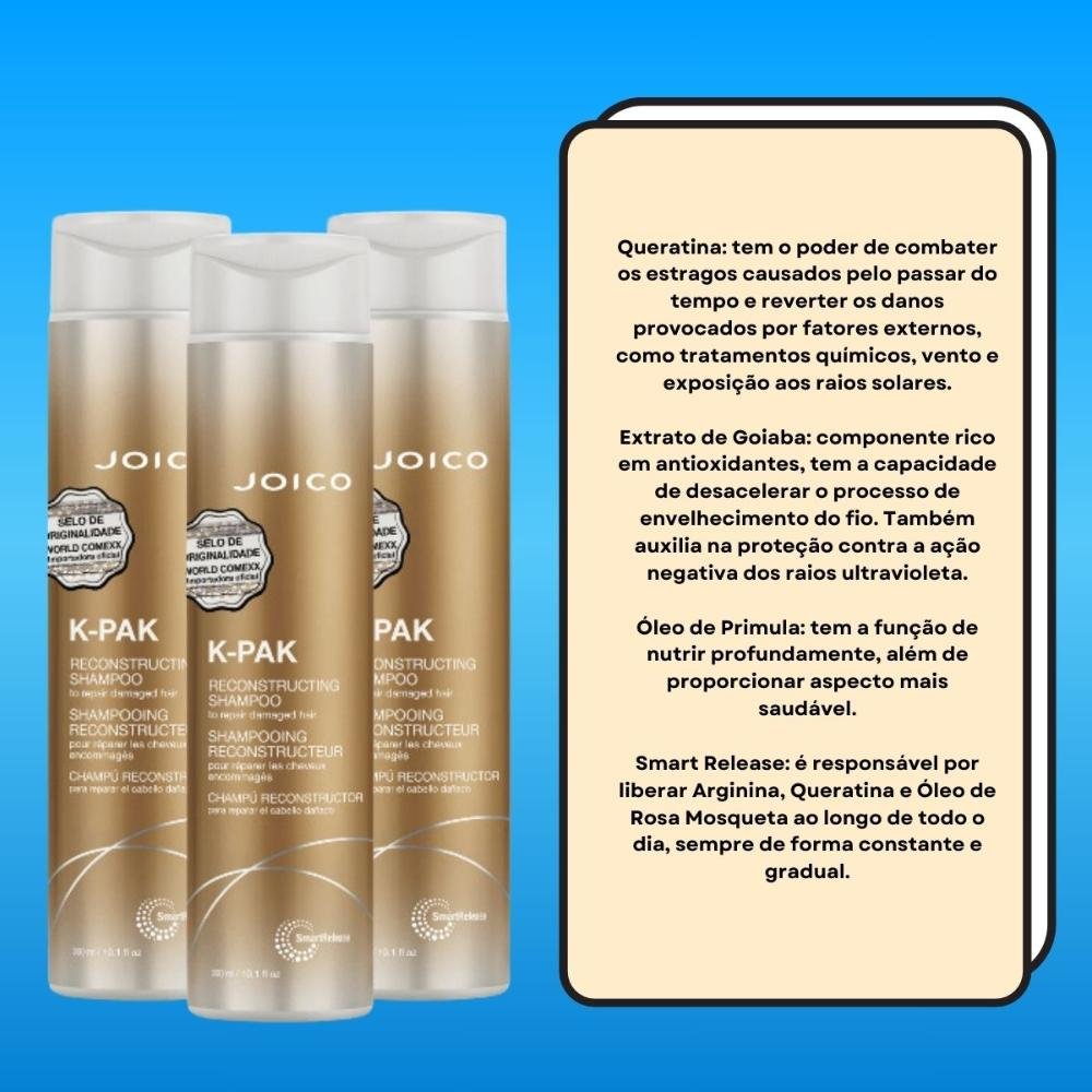 Joico K-PAK Kit 3 Shampoo 300ml ÚNICO 3