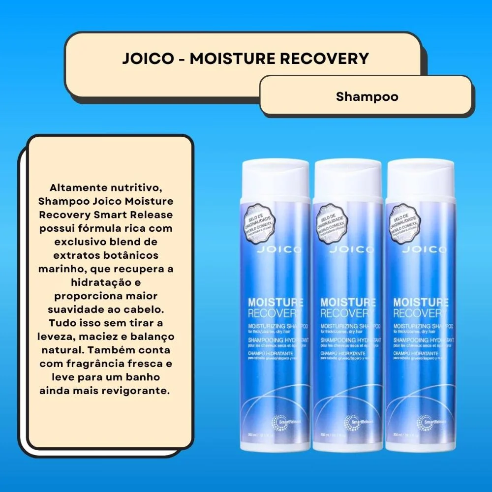 Joico Moisture Recovery Smart Release Kit 3 Shampoo 300ml ÚNICO 2