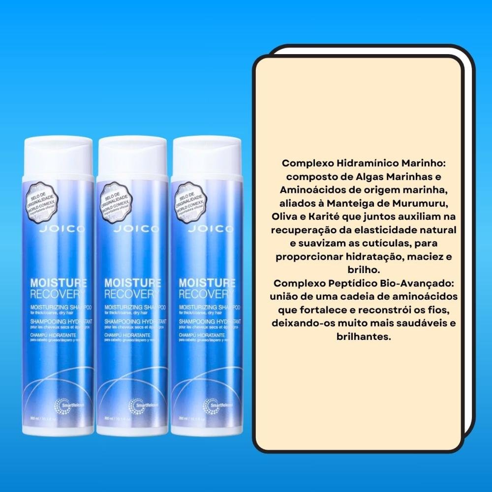 Joico Moisture Recovery Smart Release Kit 3 Shampoo 300ml ÚNICO 3