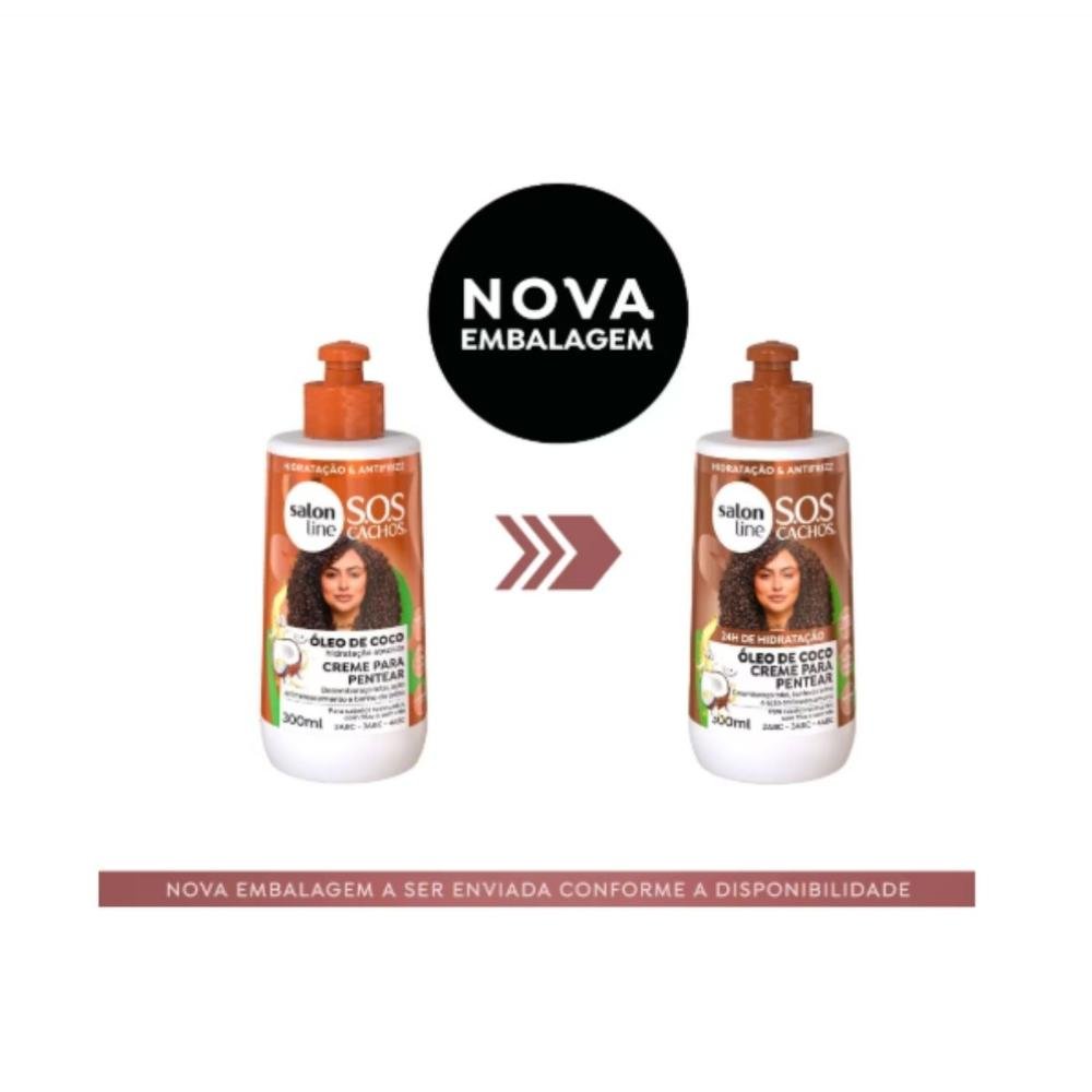 Salon Line S.O.S Cachos Óleo de Coco Creme 300ml 300ml 3