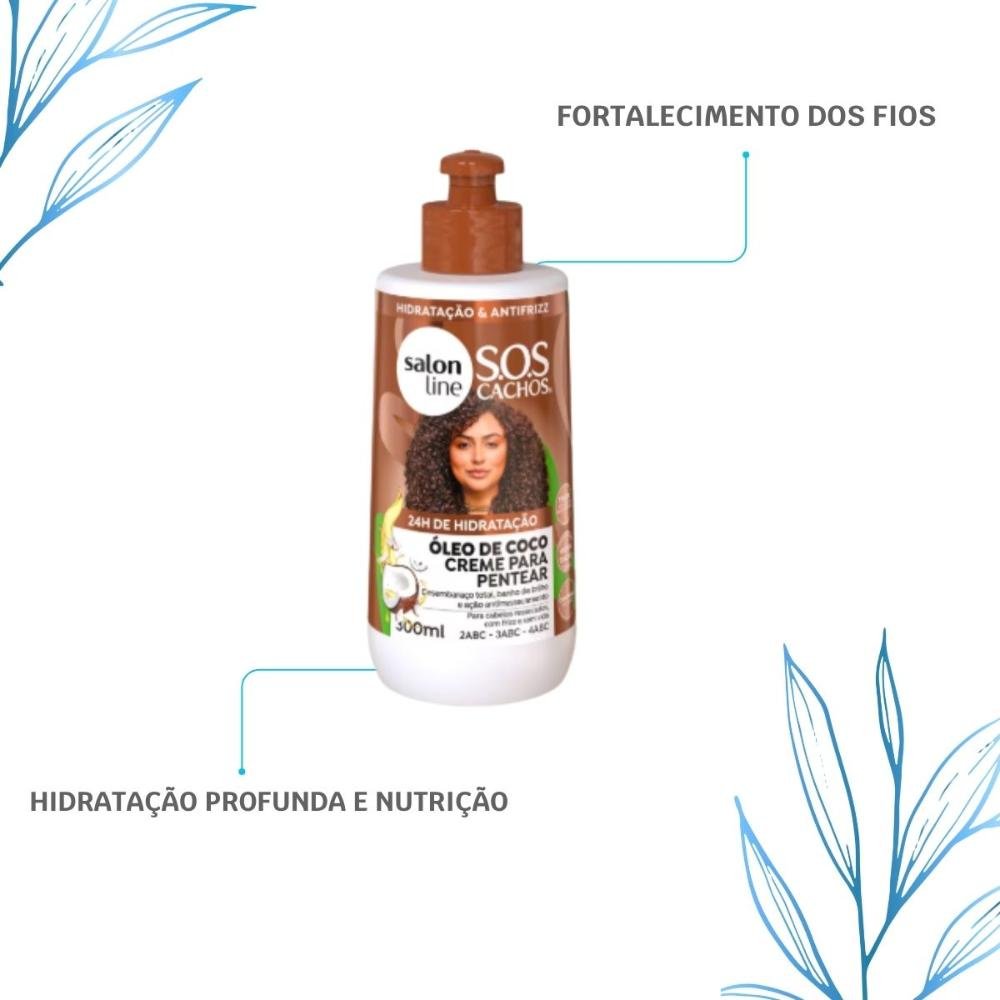 Salon Line S.O.S Cachos Óleo de Coco Creme 300ml 300ml 4