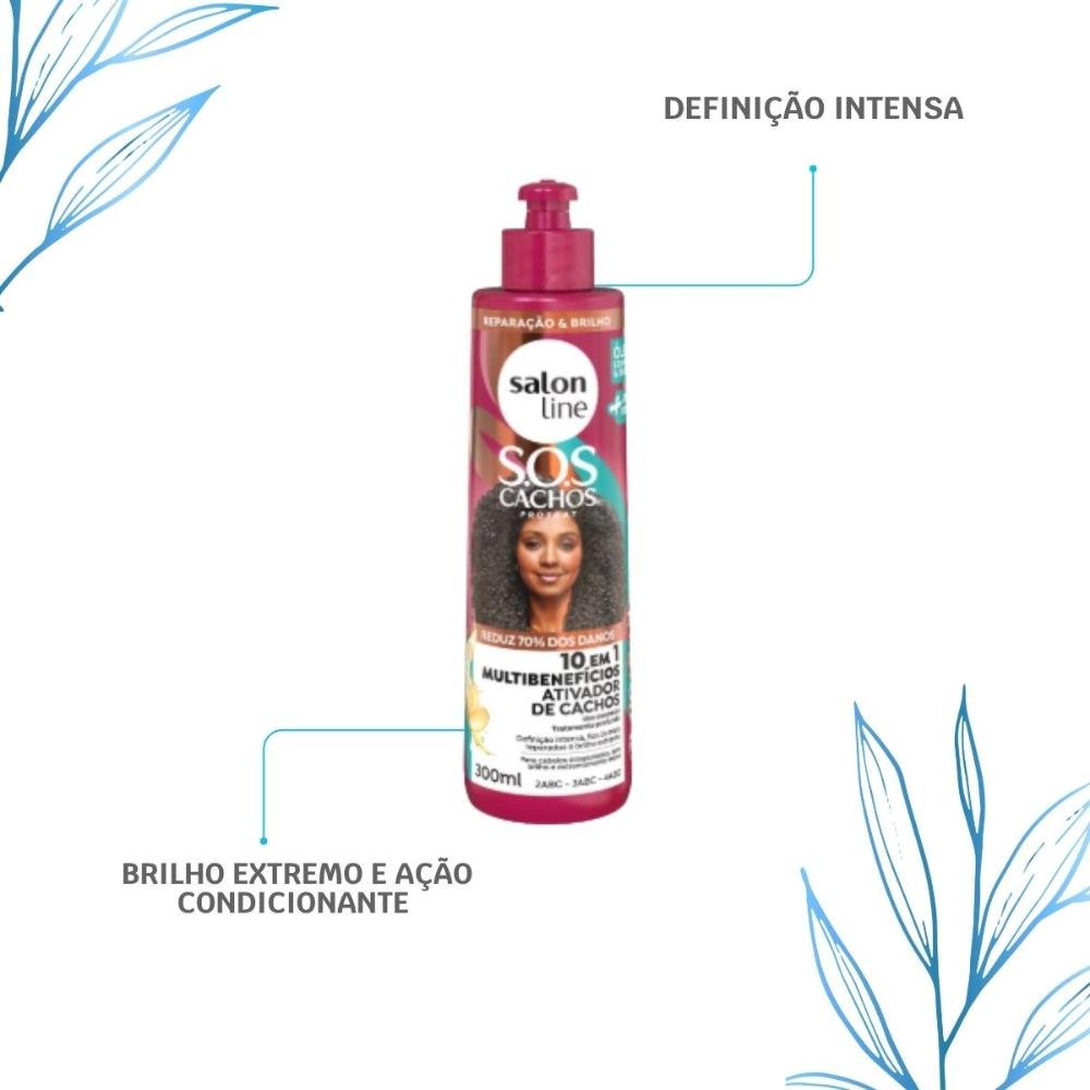 Salon Line S.O.S Cachos Multibenefícios Ativador 300ml 300ml 4