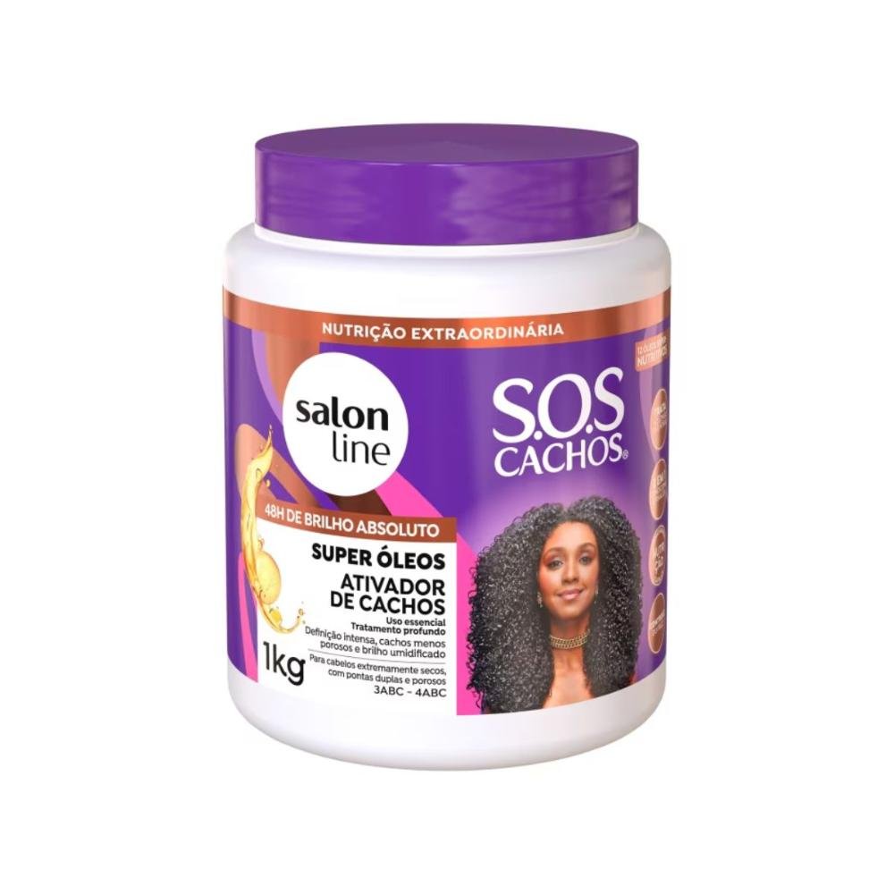 Ativador de Cachos Salon Line S.O.S Cachos Super Oleos para Cabelo Cacheado 1 Litro