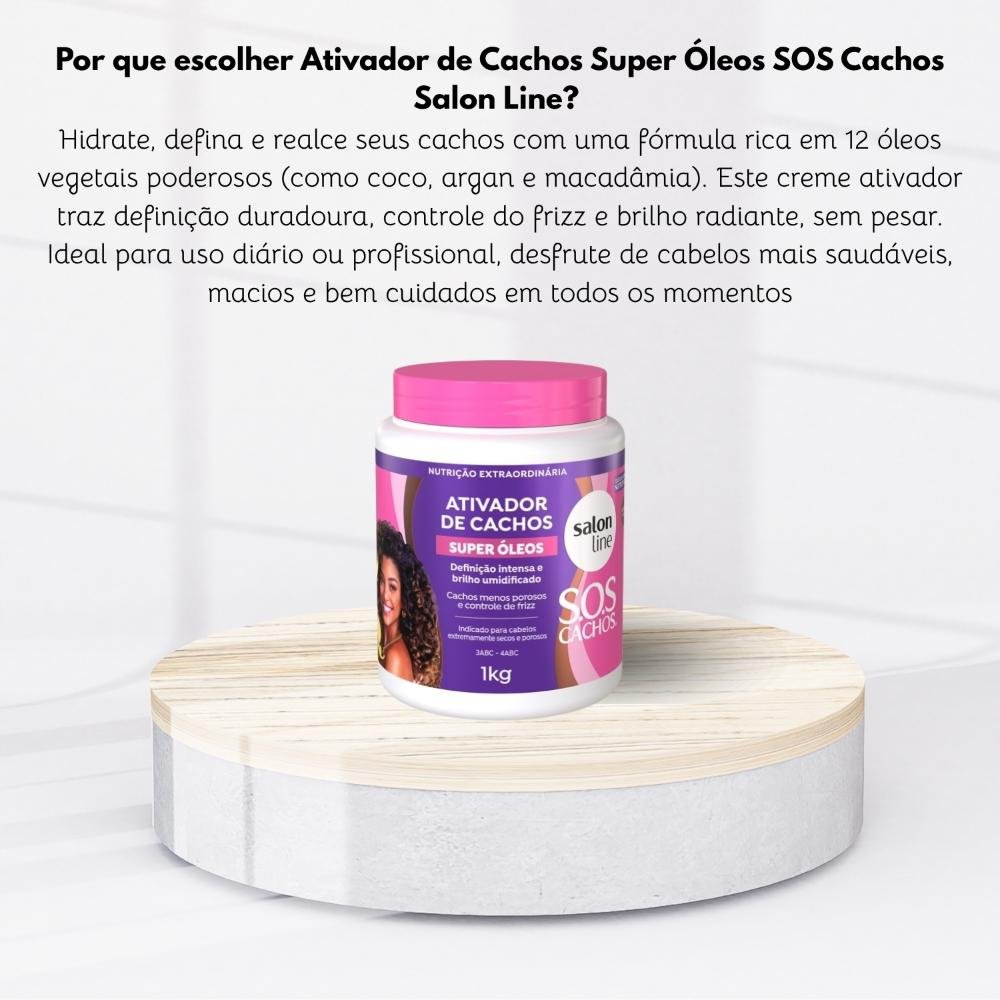 Ativador de Cachos Salon Line S.O.S Cachos Super Oleos para Cabelo Cacheado 1 Litro 1L 5