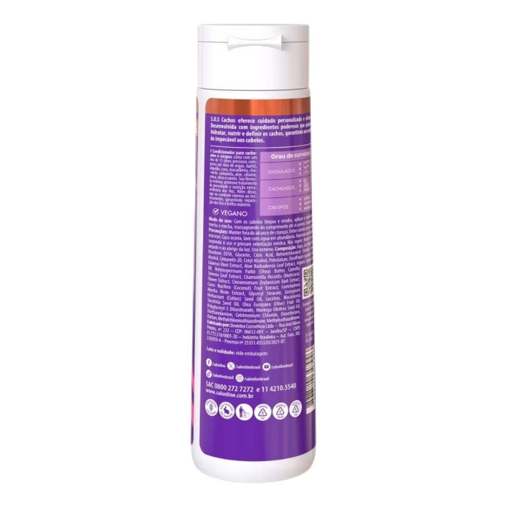 Condicionador Salon Line S.O.S Cachos Super Oleos Cabelo Cacheado 300 ml 300ml 3