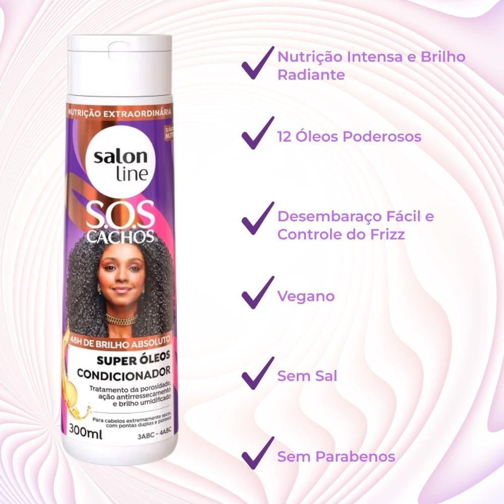 Condicionador Salon Line S.O.S Cachos Super Oleos Cabelo Cacheado 300 ml 300ml 4