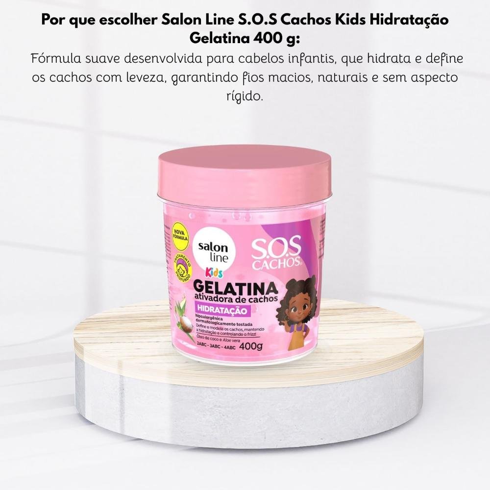 Salon Line S.O.S Cachos Kids Hidratação Gelatina 400g 400g 5