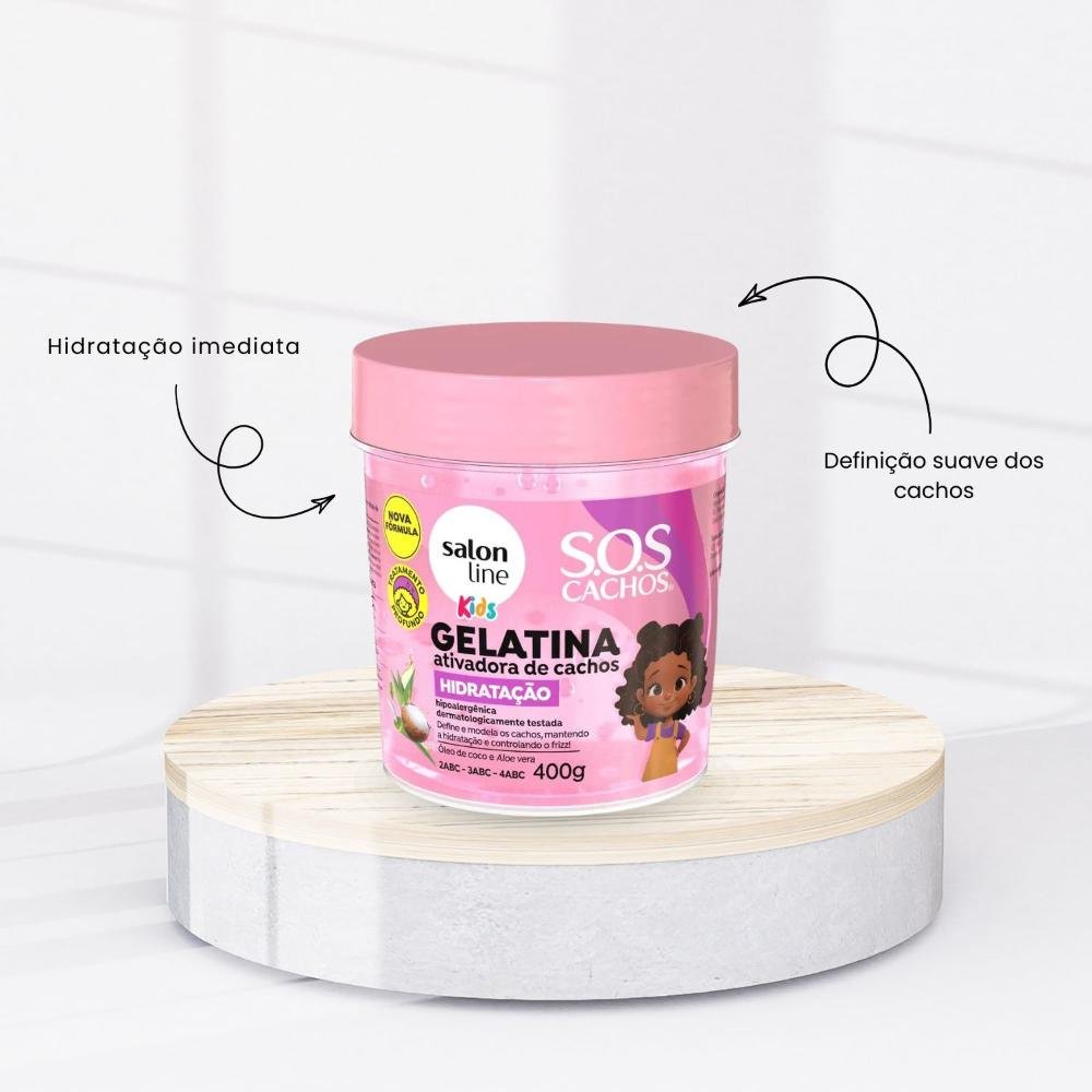 Salon Line S.O.S Cachos Kids Hidratação Gelatina 400g 400g 7