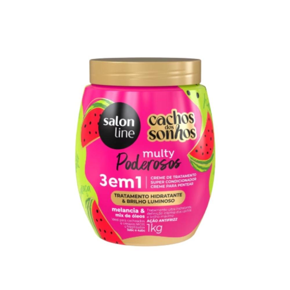 Creme de Pentear Salon Line Cachos dos Sonhos Melancia Multy 3 em 1 Creme para Cabelo Cacheado 1 Kg 1kg 6
