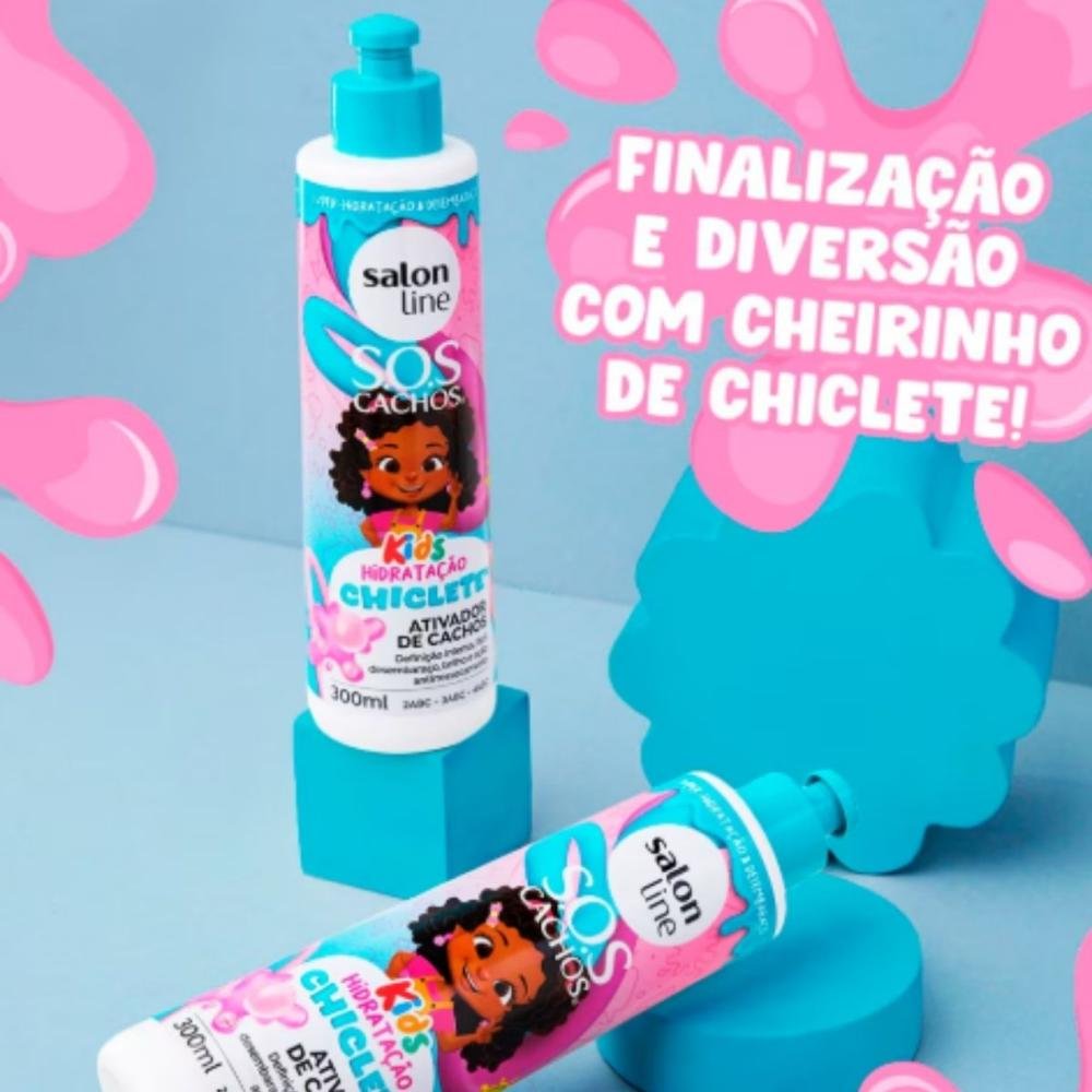 Salon Line S.O.S Cachos kids Chiclete Aivador 300ml 300ml 4