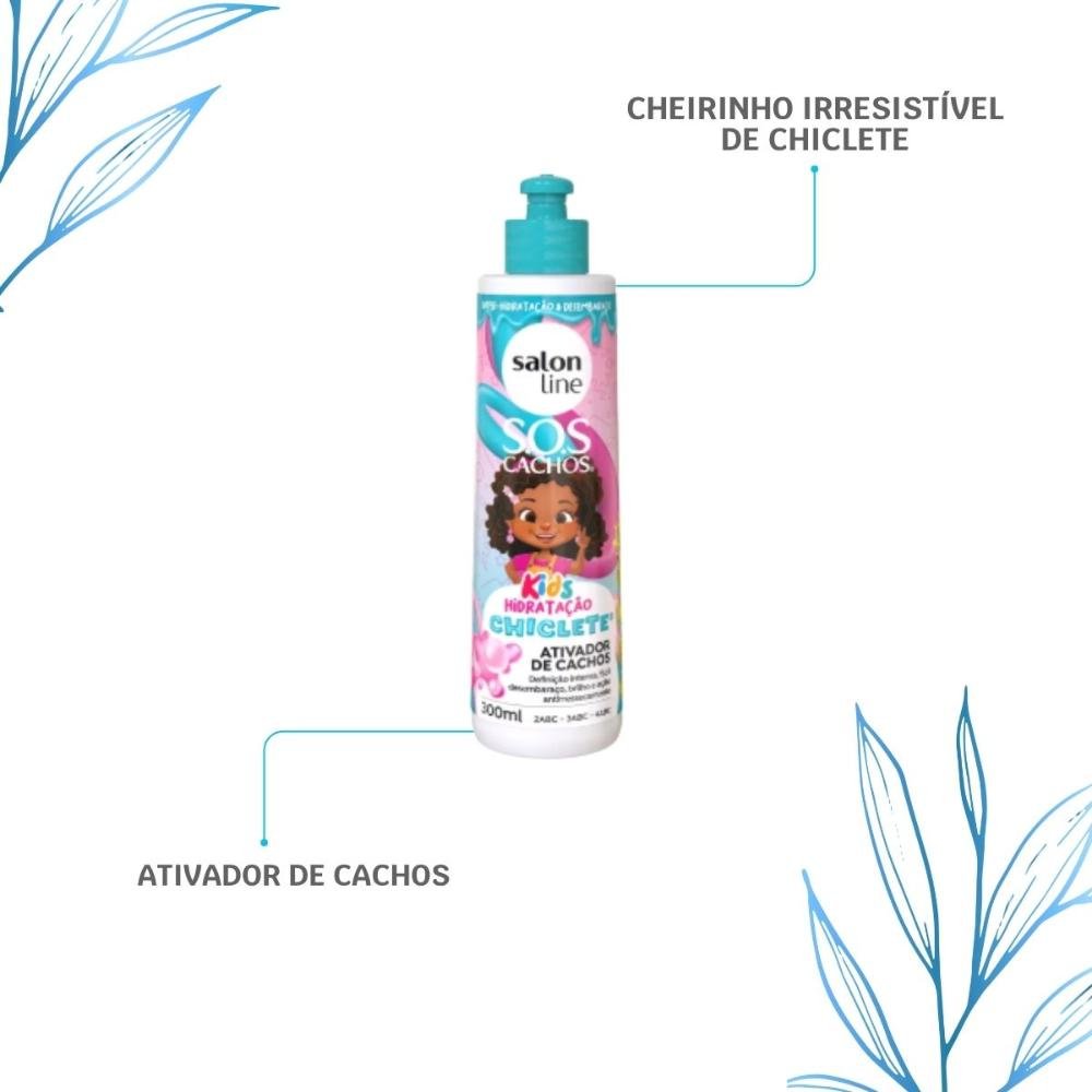 Salon Line S.O.S Cachos kids Chiclete Aivador 300ml 300ml 5
