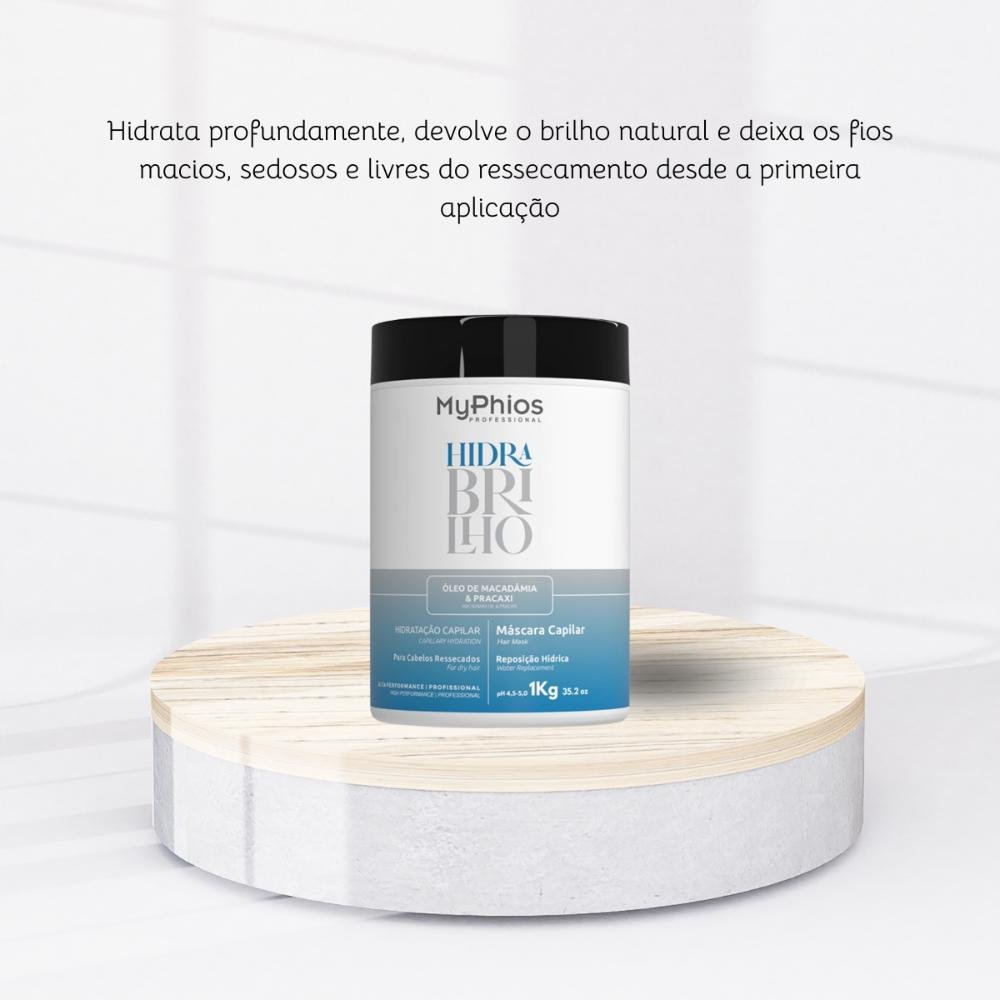 Máscara MyPhios Hidra Brilho Máscara de Hidratação Capilar 1 Litro 1L 4