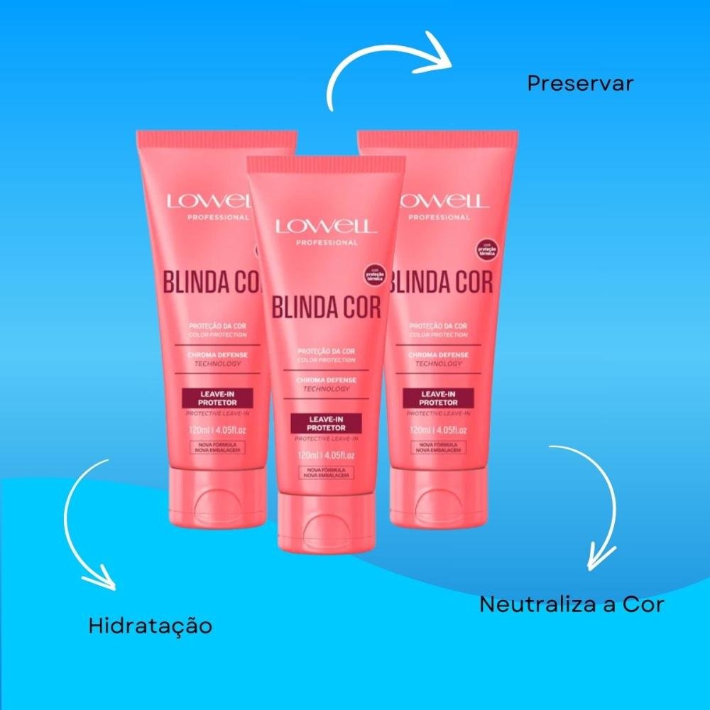 Lowell Blinda Cor Kit 3 Leave-in Protetor 120ml ÚNICO 4