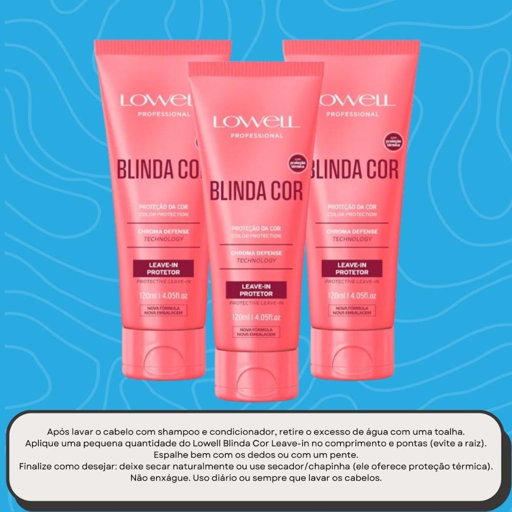 Lowell Blinda Cor Kit 3 Leave-in Protetor 120ml ÚNICO 5