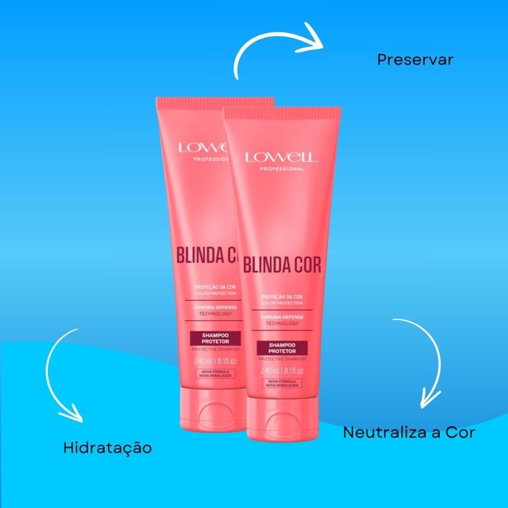 Lowell Blinda Cor Kit 2 Shampoo Protetor 240ml ÚNICO 4