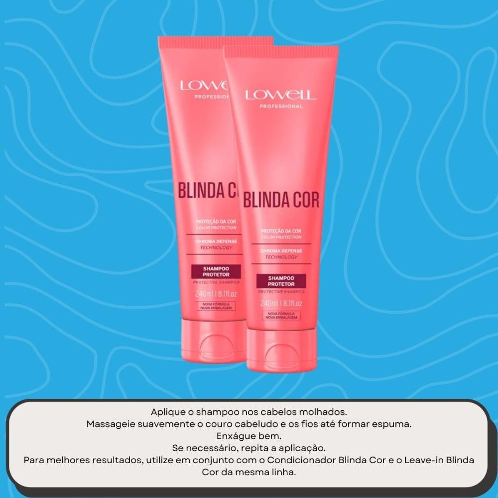 Lowell Blinda Cor Kit 2 Shampoo Protetor 240ml ÚNICO 5