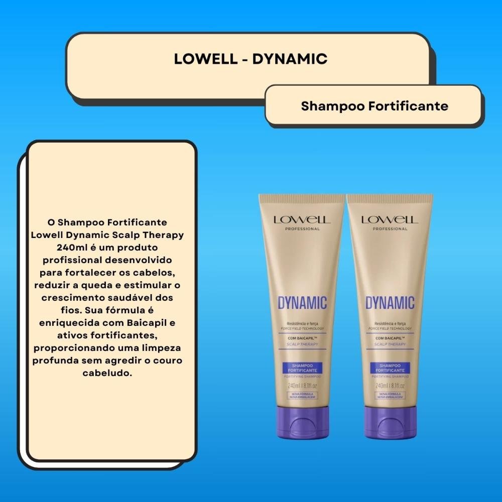 Kit Lowell Dynamic 2 Shampoo Fortificante 240 ml ÚNICO 2
