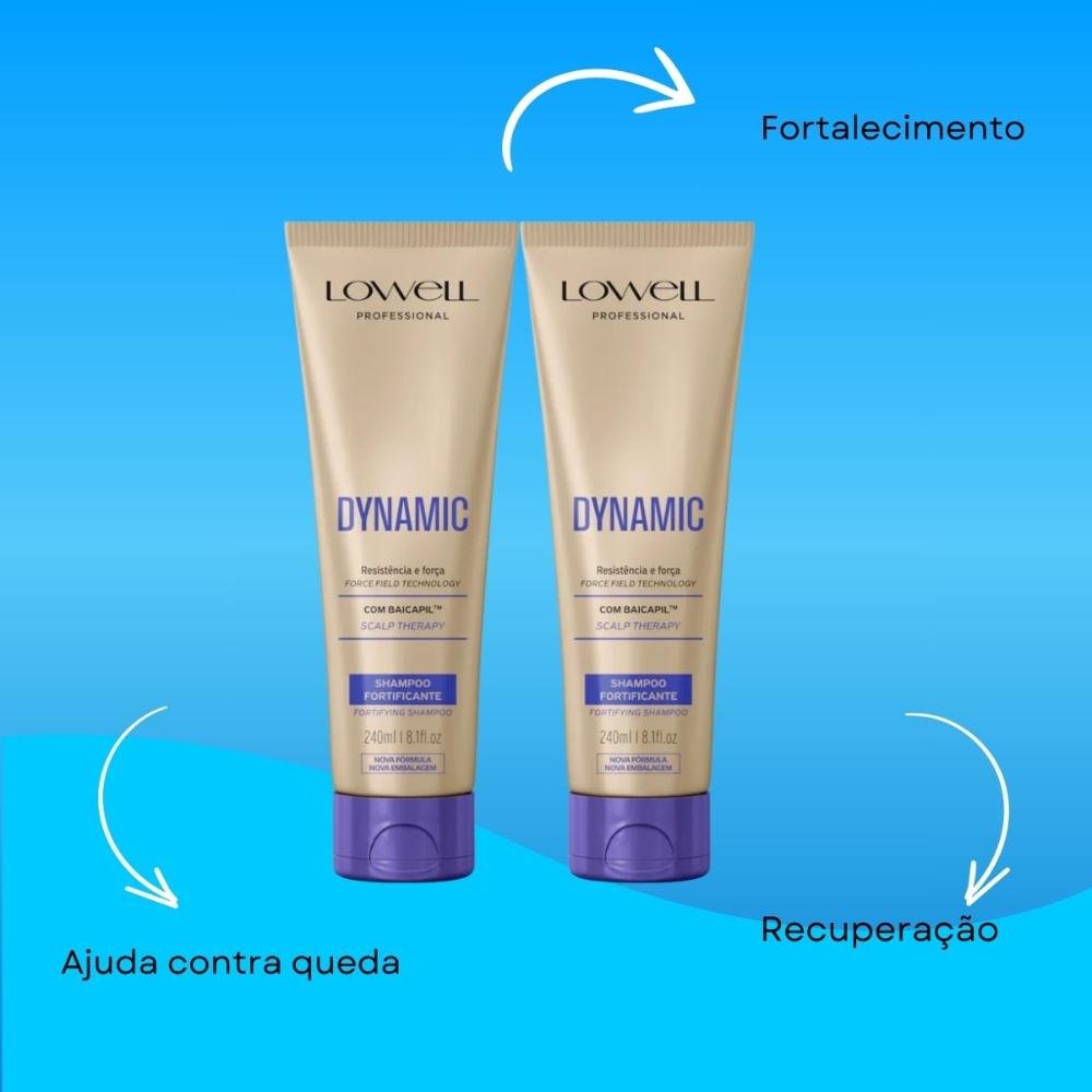 Kit Lowell Dynamic 2 Shampoo Fortificante 240 ml ÚNICO 4