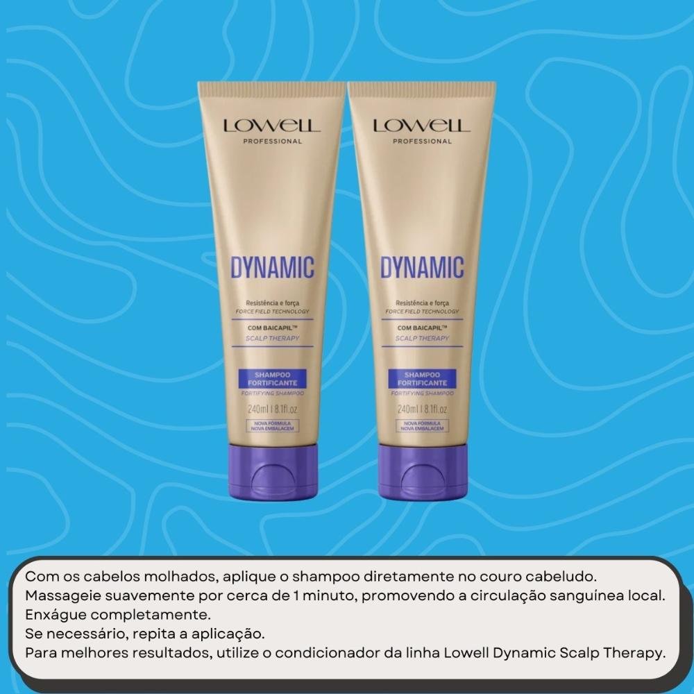 Kit Lowell Dynamic 2 Shampoo Fortificante 240 ml ÚNICO 5