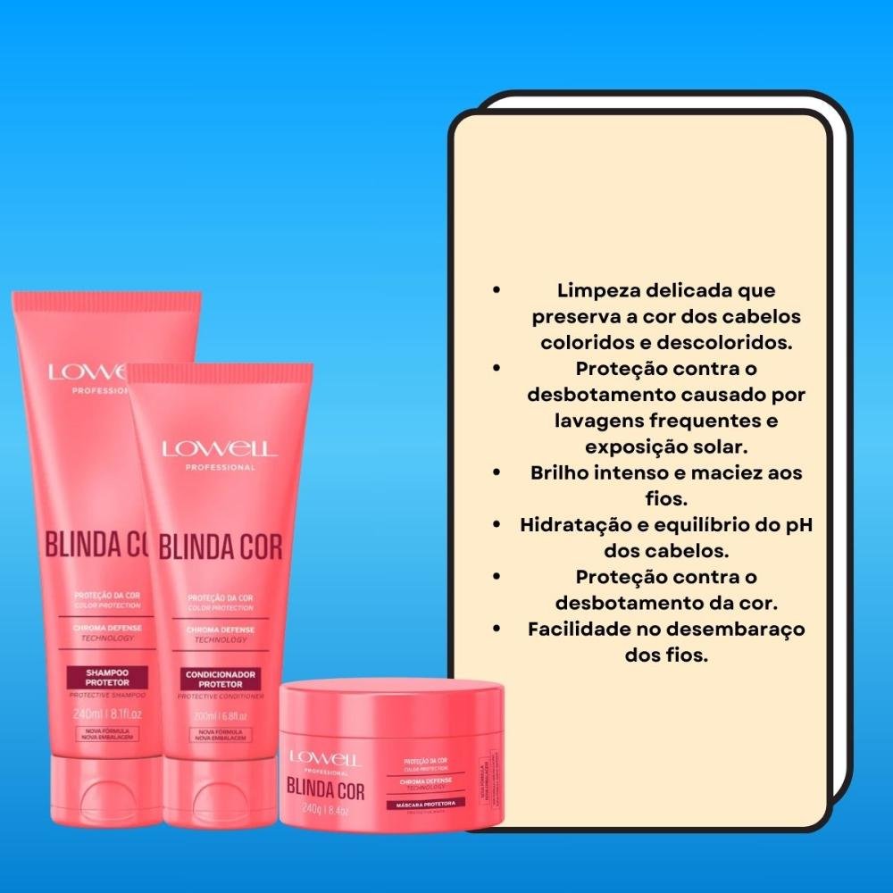 Kit Lowell Blinda Cor Protetor (3 Produtos) ÚNICO 3