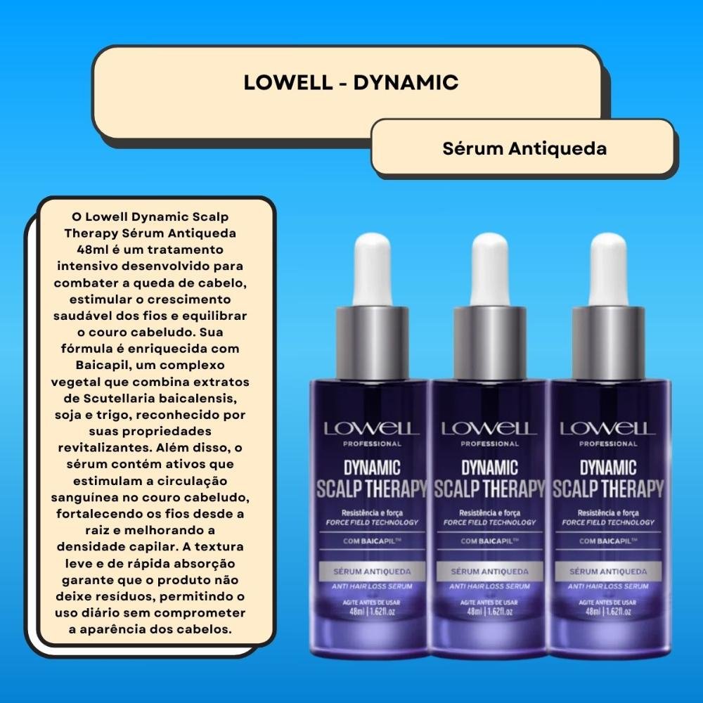 Lowell Dynamic Kit 3 Sérum Antiqueda 48ml ÚNICO 2
