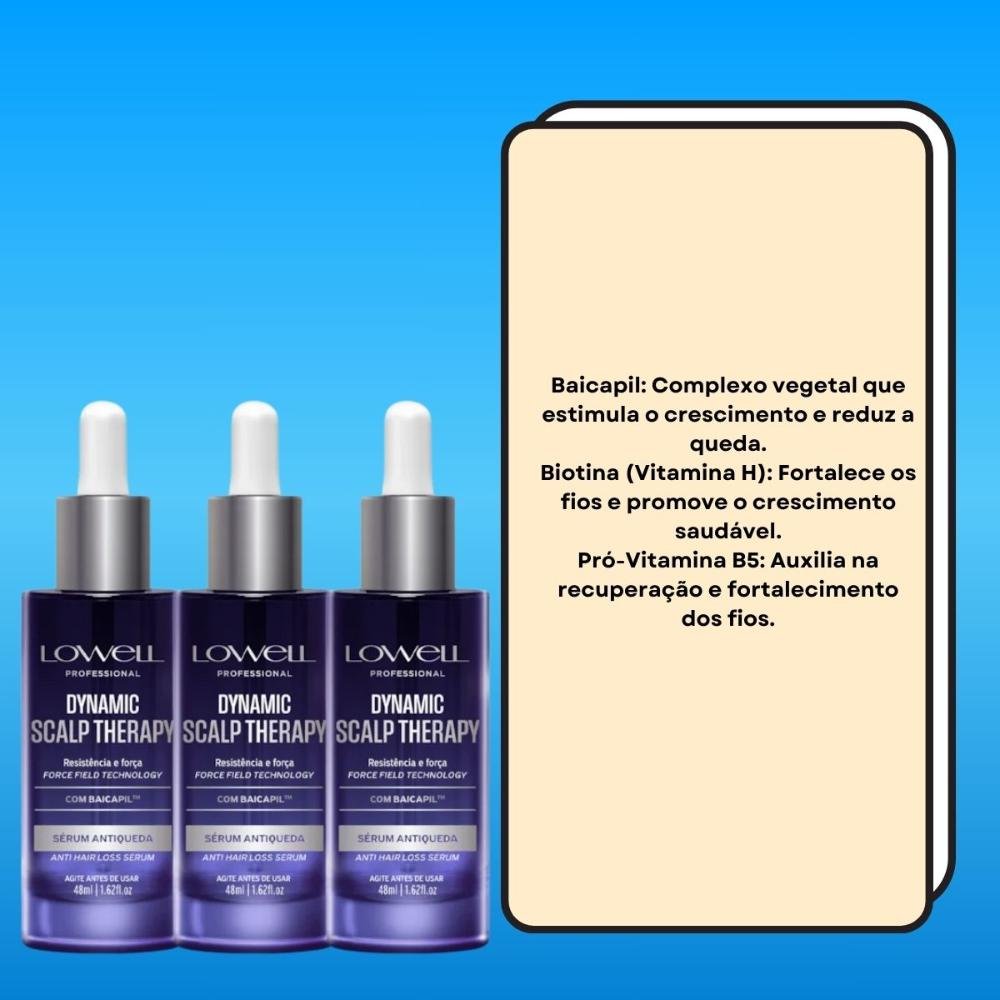 Lowell Dynamic Kit 3 Sérum Antiqueda 48ml ÚNICO 3