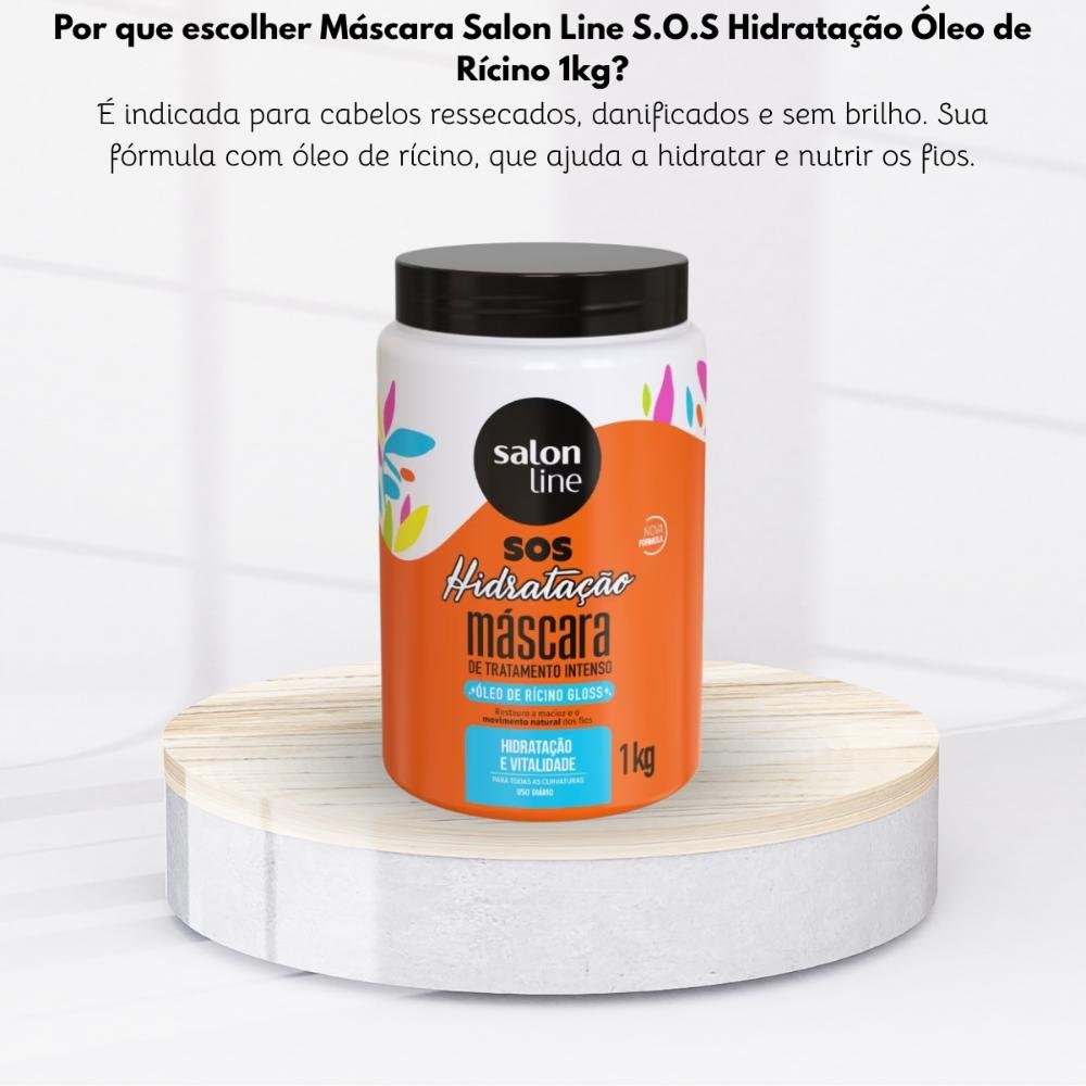 Salon Line S.O.S Hidratação Óleo de Rícino Máscara 1kg 1kg 5