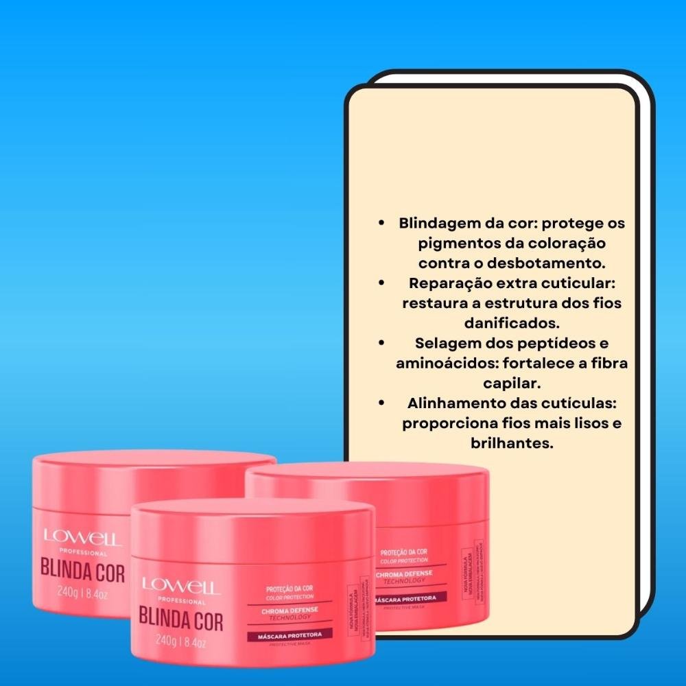 Kit Lowell Blinda Cor 3 Máscara Protetora 240 g ÚNICO 3