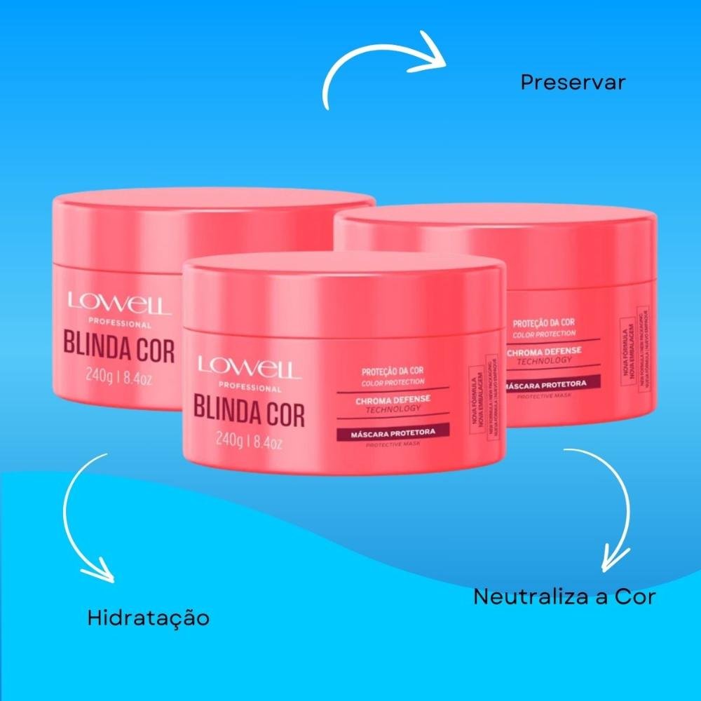 Kit Lowell Blinda Cor 3 Máscara Protetora 240 g ÚNICO 4