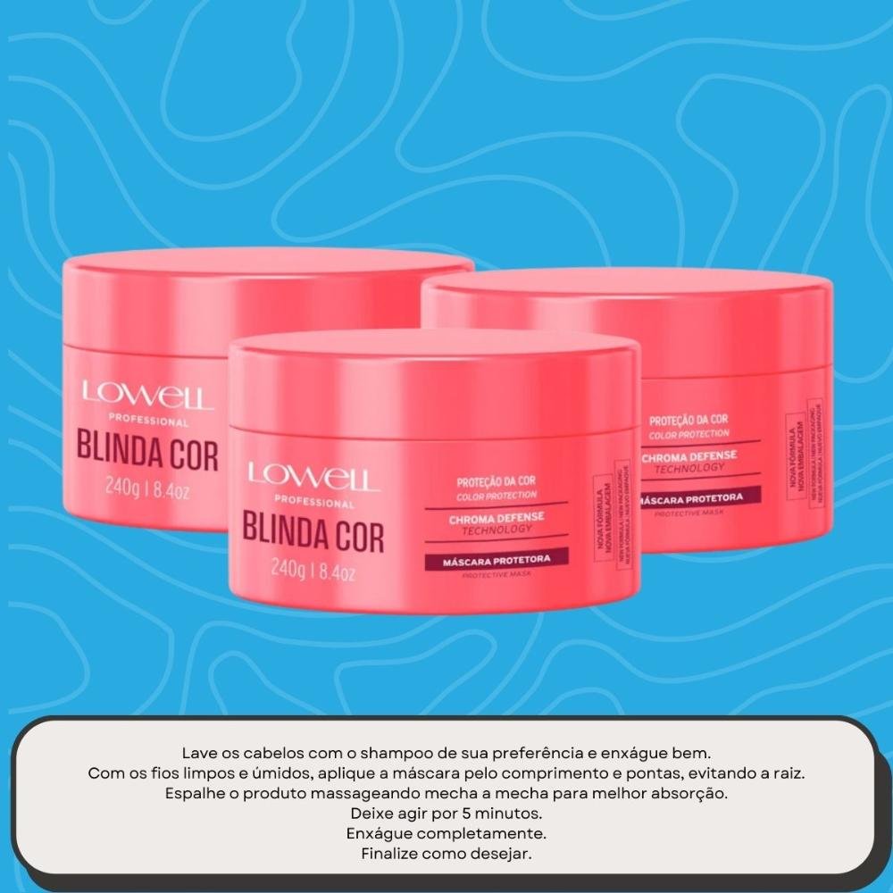 Kit Lowell Blinda Cor 3 Máscara Protetora 240 g ÚNICO 5