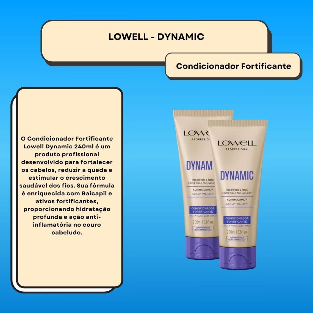 Lowell Dynamic Kit 2 Condicionadores Fortificante 200ml ÚNICO 2