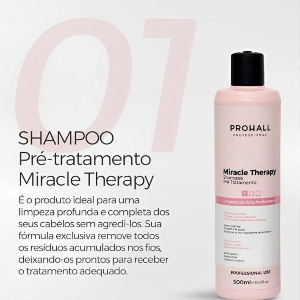 Prohall Miracle Therapy kit Shampoo e Condicionante 500ml ÚNICO 1