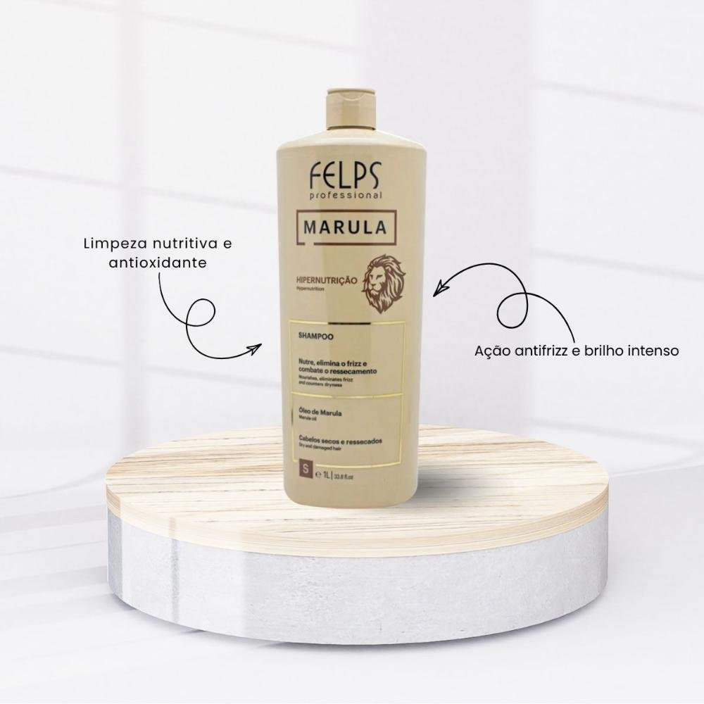 Shampoo Felps Marula Hipernutrição Shampoo Hidratante 1 Litro 1L 2