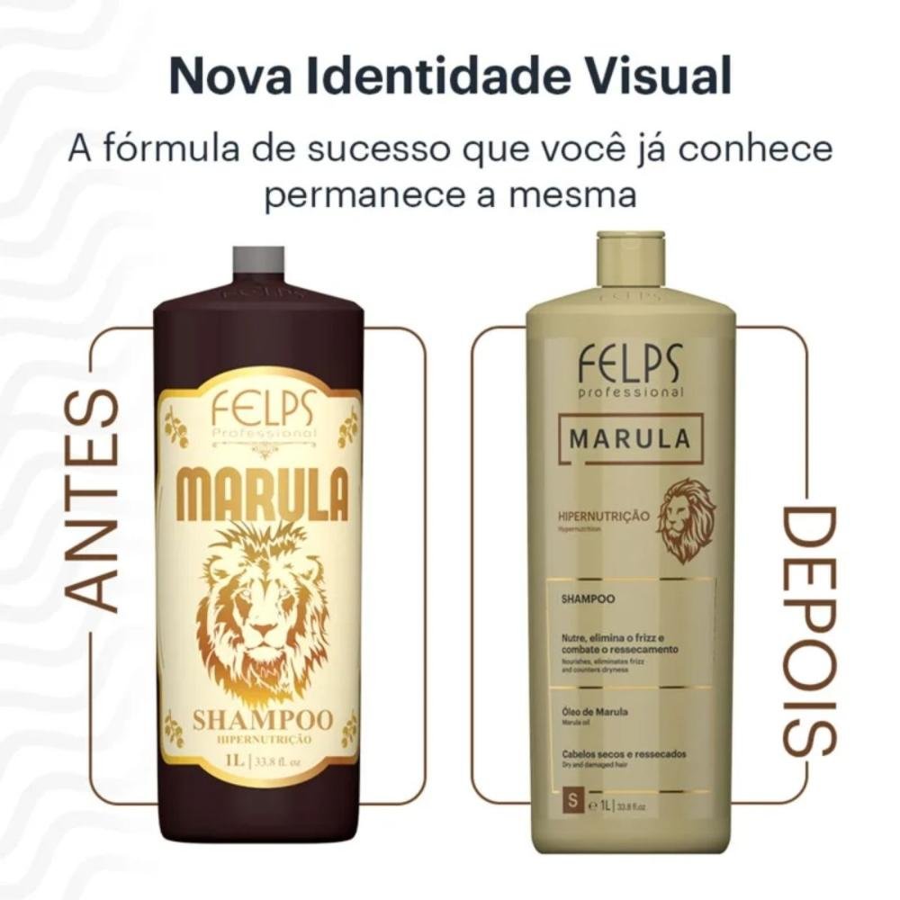 Shampoo Felps Marula Hipernutrição Shampoo Hidratante 1 Litro 1L 5